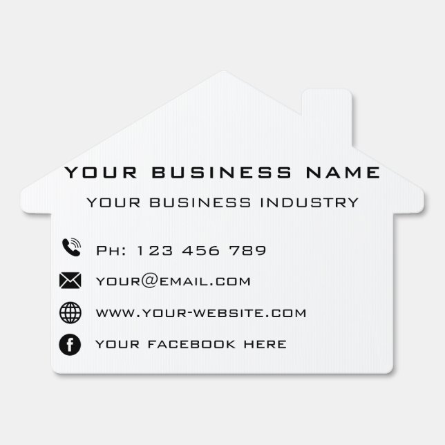 Your Business Name Info Company Professional Sign (Front)