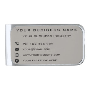 Your Business Name Info Money Clip Template