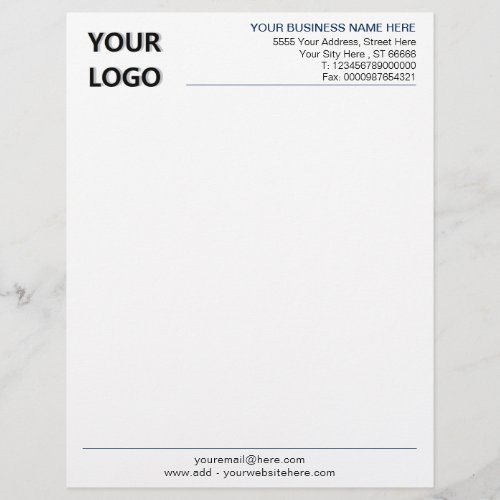 Your Business Name Info Text Letterhead with Logo