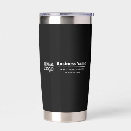 Your Business Name  Logo  Black  White Insulated Tumbler