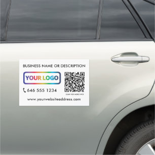 Your Business Name Logo QR Code Website Phone Car Magnet
