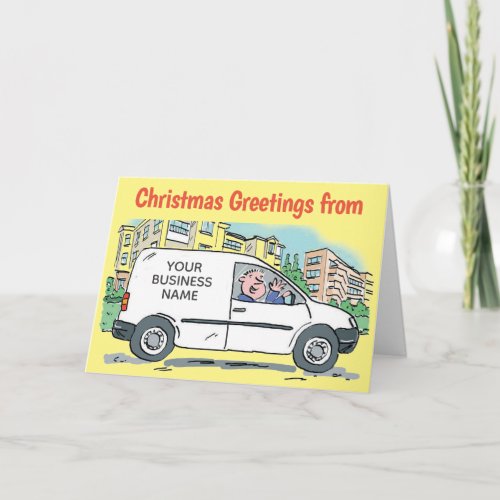 Your Business Name on a Van Christmas Card