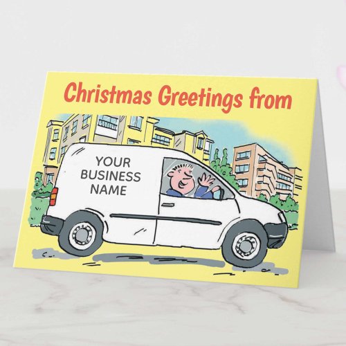 Your Business Name on a Van Christmas Card