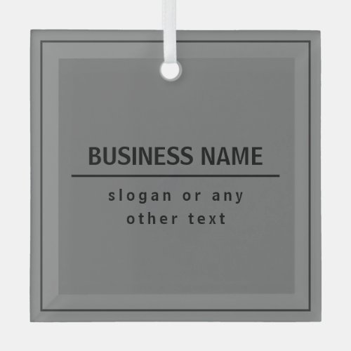 Your Business Name or Brand Etc Dark Grey  Black Glass Ornament