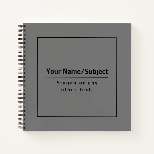 Your Business Name or Brand Etc Dark Grey  Black Notebook