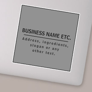 Your Business Name or Brand Etc. Dark Grey & Black Sticker