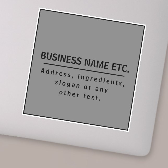 Your Business Name or Brand Etc. Dark Grey & Black Sticker (Creator Uploaded)