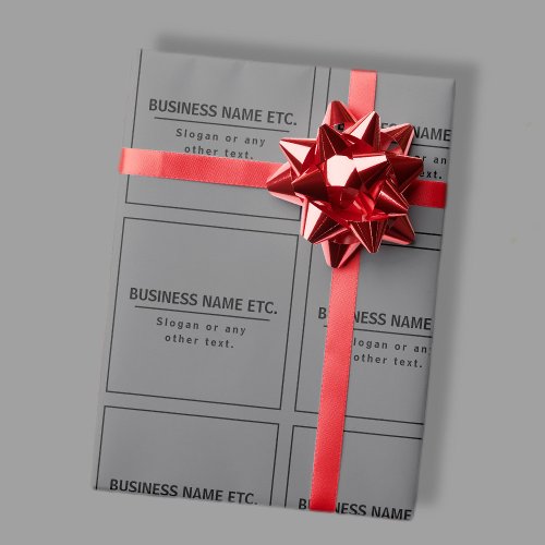 Your Business Name or Brand Etc Dark Grey  Black Wrapping Paper
