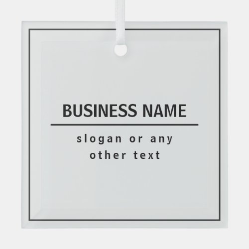 Your Business Name or Brand Etc White Black Glass Ornament