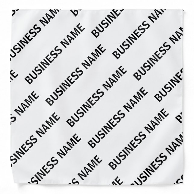 Your Business Name Pattern | Black & White Bandana (Front)