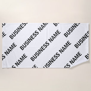 Your Business Name Pattern Black & White Beach Towel