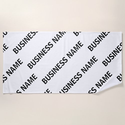 Your Business Name Pattern  Black  White Beach Towel