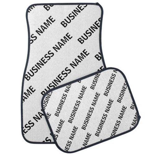 Your Business Name Pattern  Black  White Car Floor Mat