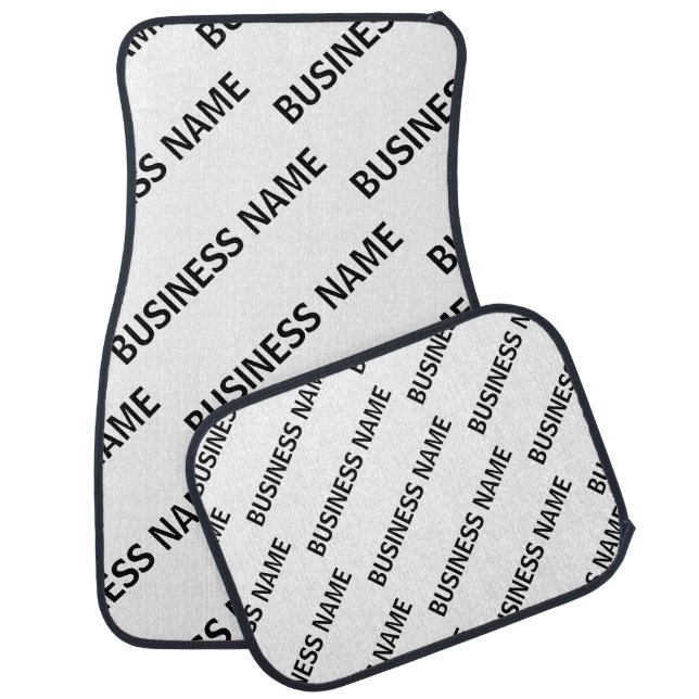 Your Business Name Pattern | Black & White Car Floor Mat (Set)