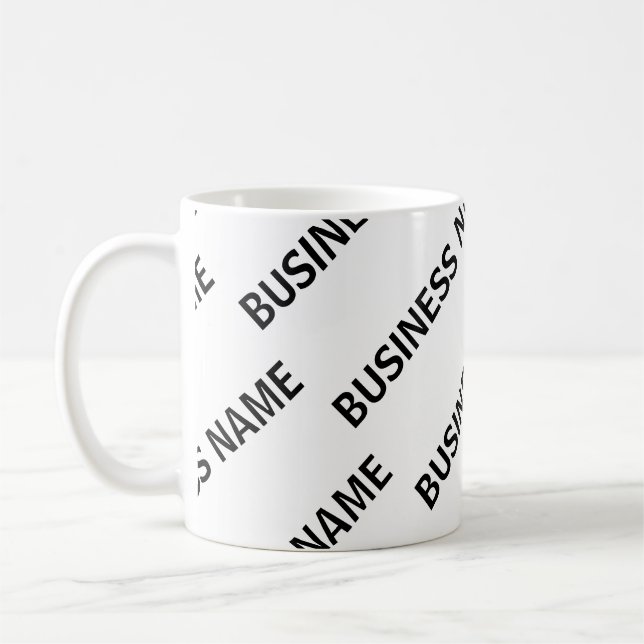 Your Business Name Pattern | Black & White Coffee Mug (Left)