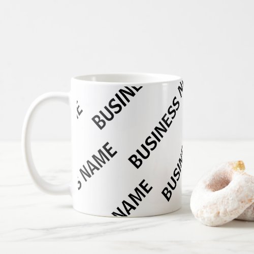 Your Business Name Pattern  Black  White Coffee Mug