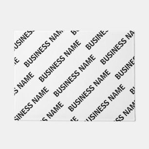 Your Business Name Pattern   Black & White Doormat