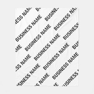 Your Business Name Pattern Black & White Fleece Blanket