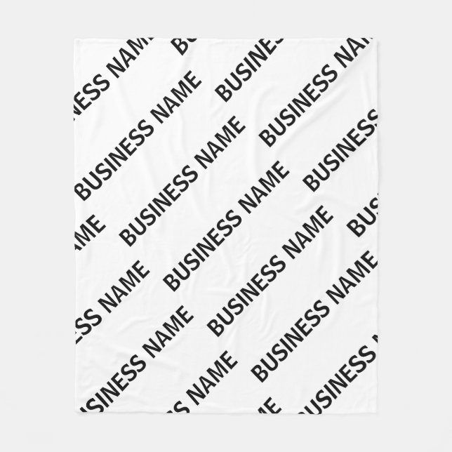 Your Business Name Pattern | Black & White Fleece Blanket (Front)