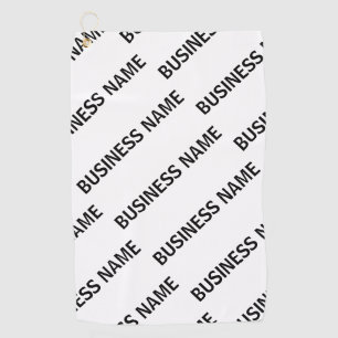 Your Business Name Pattern Black & White Golf Towel