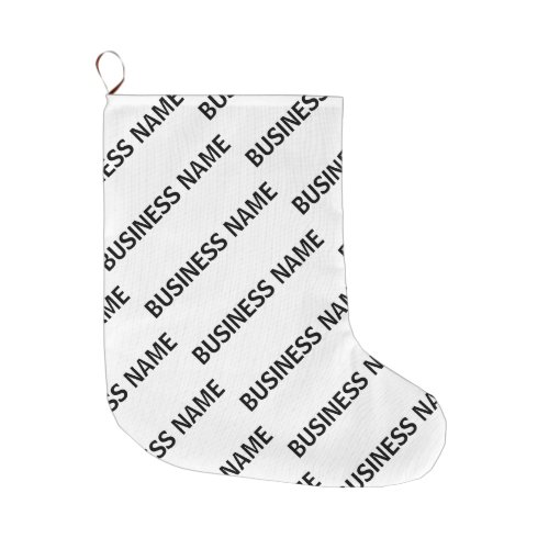 Your Business Name Pattern  Black  White Large Christmas Stocking