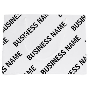Your Business Name Pattern   Black & White Large Gift Bag