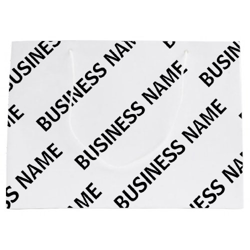 Your Business Name Pattern  Black  White Large Gift Bag