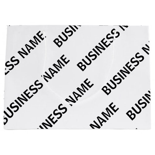 Your Business Name Pattern  Black  White Large Gift Bag