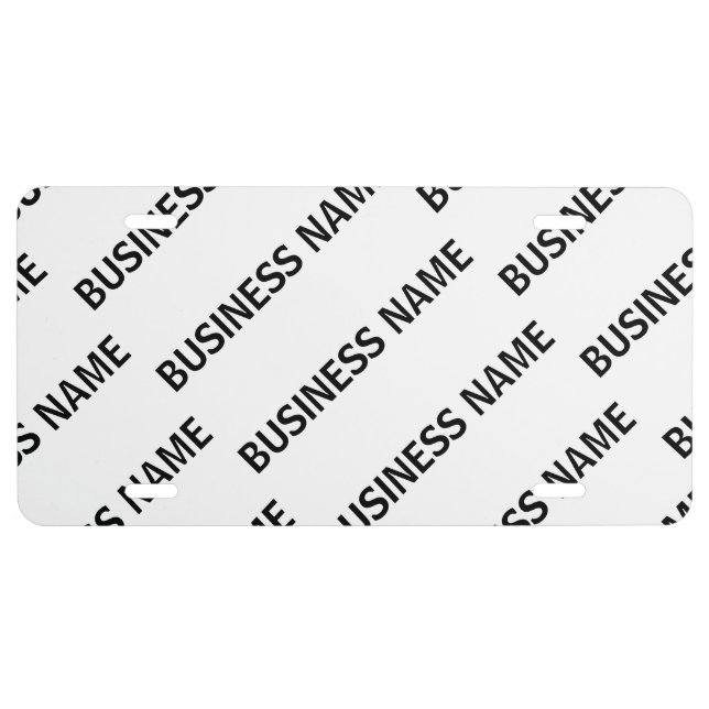 Your Business Name Pattern | Black & White License Plate (Front)