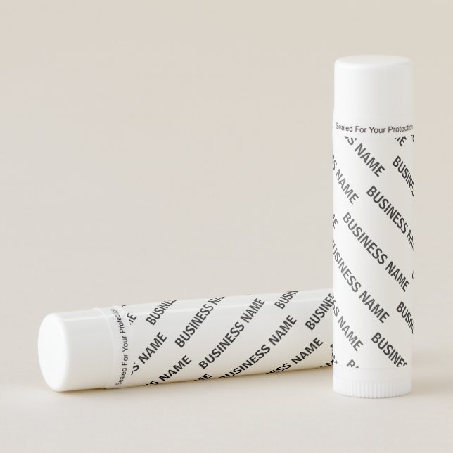 Your Business Name Pattern | Black & White Lip Balm (Front)