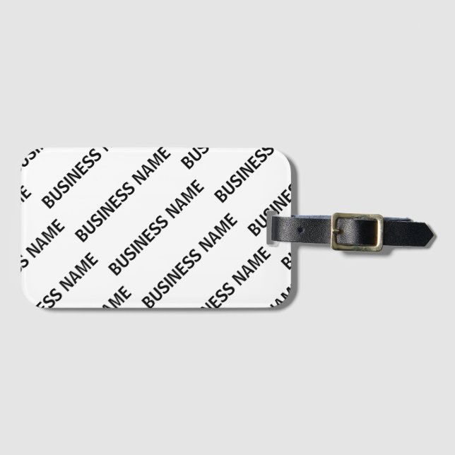 Your Business Name Pattern | Black & White Luggage Tag (Front Horizontal)