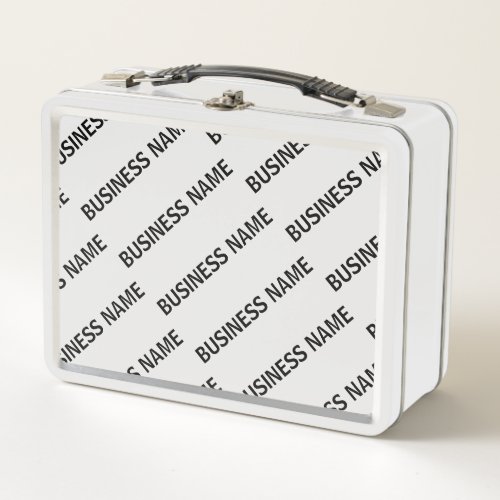 Your Business Name Pattern  Black  White Metal Lunch Box