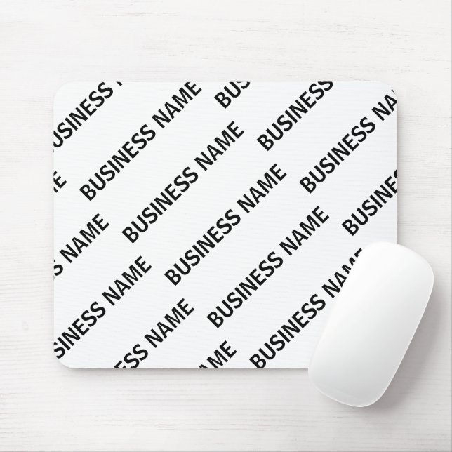 Your Business Name Pattern | Black & White Mouse Pad (With Mouse)