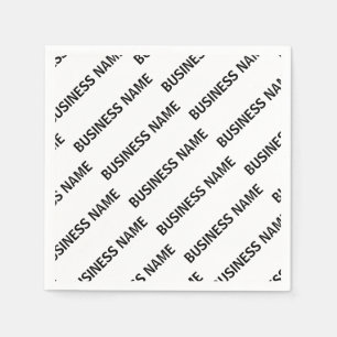 Your Business Name Pattern   Black & White Napkins