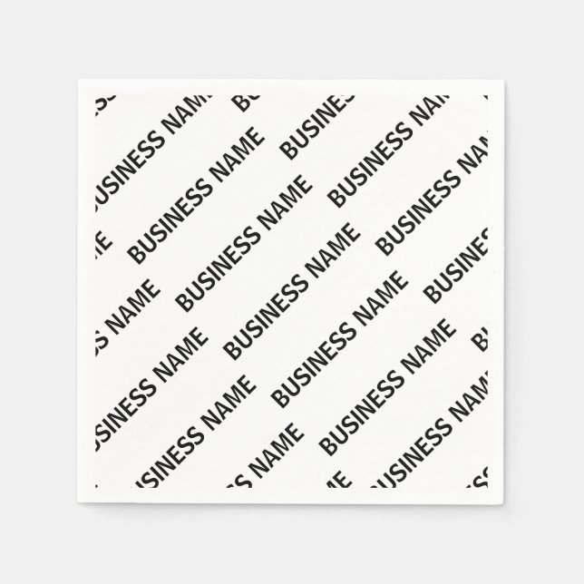 Your Business Name Pattern | Black & White Napkins (Front)