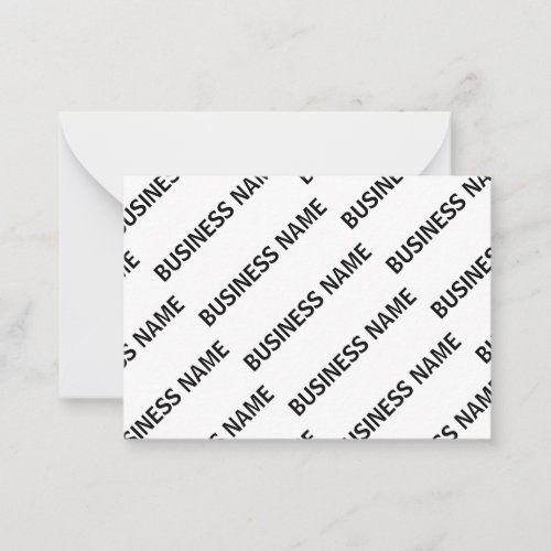 Your Business Name Pattern  Black  White Note Card