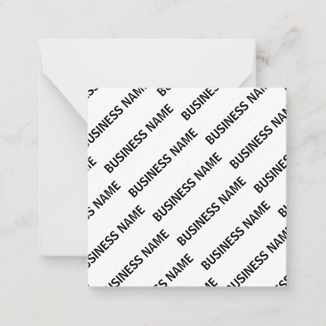 Your Business Name Pattern | Black & White Note Card (Front)