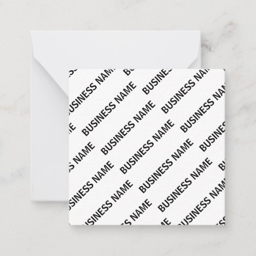 Your Business Name Pattern  Black  White Note Card