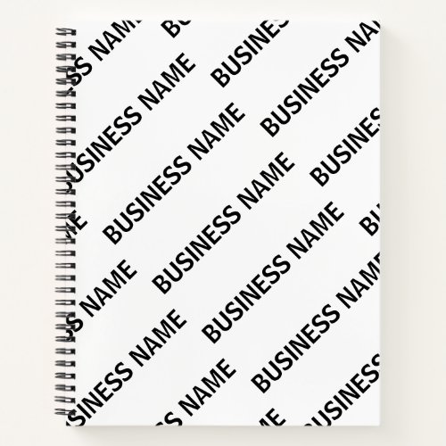 Your Business Name Pattern  Black  White Notebook