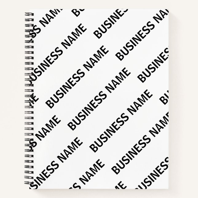 Your Business Name Pattern | Black & White Notebook (Front)