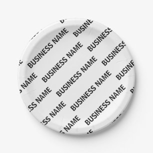 Your Business Name Pattern   Black & White Paper Plates