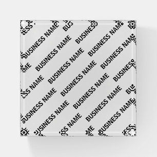Your Business Name Pattern   Black & White Paperweight