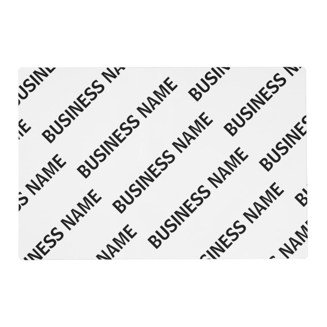 Your Business Name Pattern | Black & White Placemat (Front)