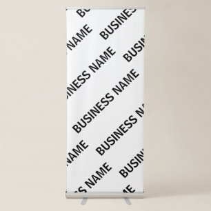 Your Business Name Pattern   Black & White Retractable Banner