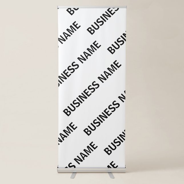 Your Business Name Pattern | Black & White Retractable Banner (Front)