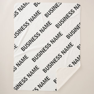 Your Business Name Pattern Black & White Sherpa Blanket