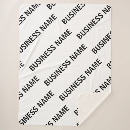Your Business Name Pattern  Black  White Sherpa Blanket