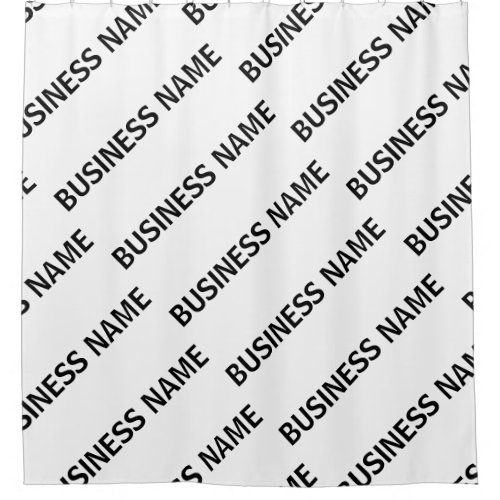 Your Business Name Pattern  Black  White Shower Curtain
