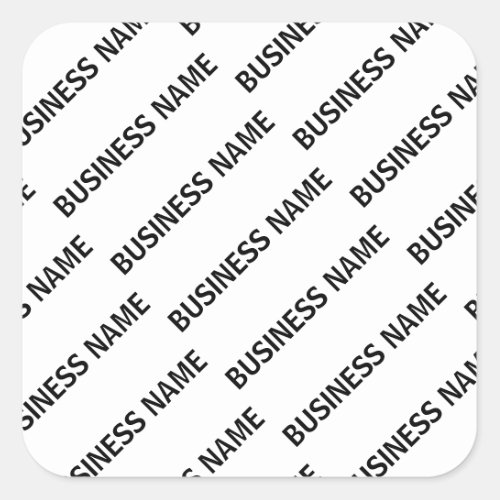 Your Business Name Pattern  Black  White Square Sticker