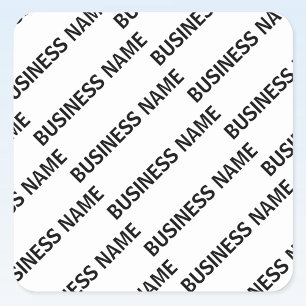 Your Business Name Pattern   Black & White Square Sticker